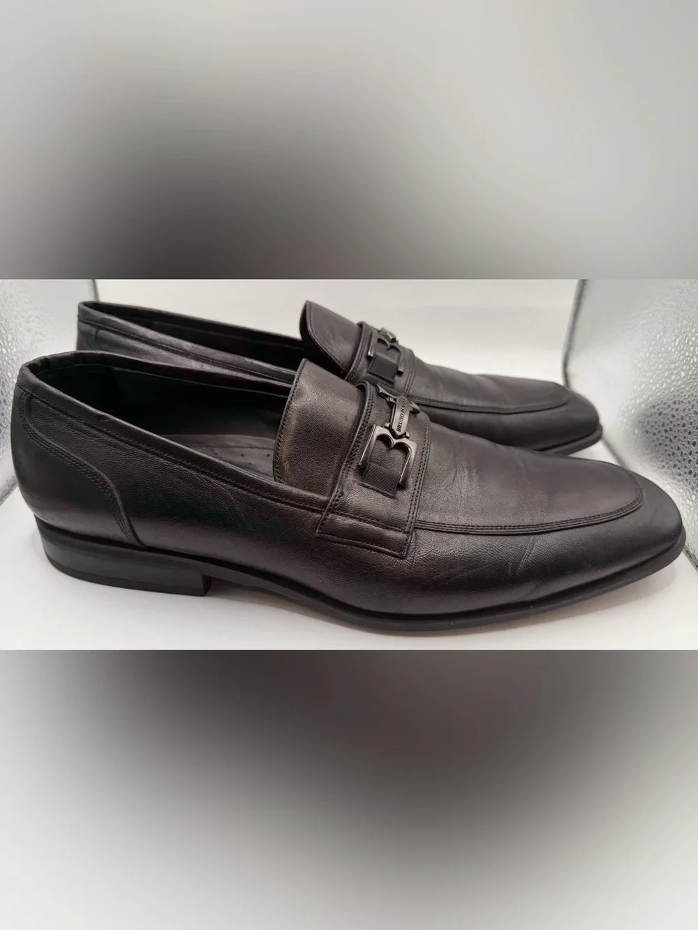 Bruno Magli Black Leather Bit-Detail Loafers
